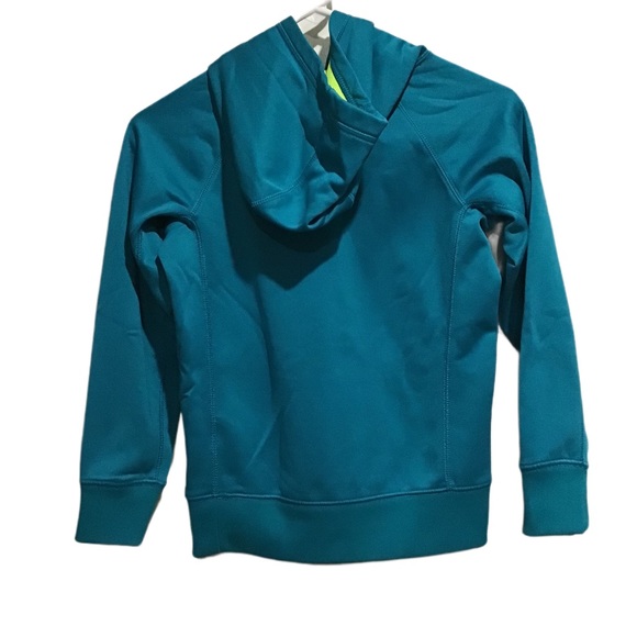 Nike Therma Fit Kids Pullover Hooded Teal/Neon - Picture 2 of 8